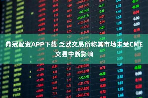 鼎冠配资APP下载 泛欧交易所称其市场未受CME交易中断影响